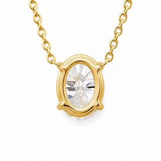 Oval Brilliant – Lab Grown Diamond – 14K/18K Yellow Gold – Solitaire Necklace