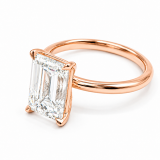 Emerald Cut Solitaire Ring – Lab-Grown Diamond – 14K/18K Gold