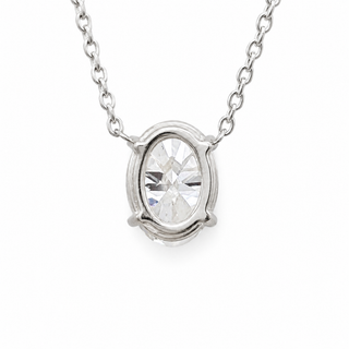 Oval Brilliant – Lab Grown Diamond – 14K/18K White Gold – Solitaire Necklace