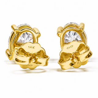 Oval Brilliant Earrings – Lab Grown Diamonds – 14K/18K Yellow Gold – Stud Earrings