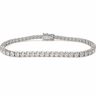 Tennis Bracelet – Lab Grown Diamonds – 14K/18K White Gold – Classic 4 Prong