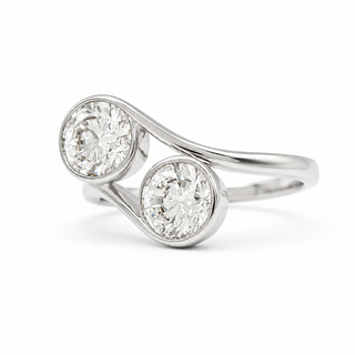 Round Brilliant 2 Stone Ring – Lab Grown Diamond – 14K/18K Gold