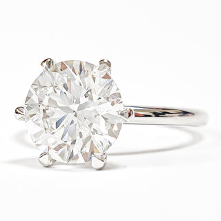Round Brilliant 6 Prong Solitaire Ring – Lab Grown Diamond – 14K/18K White Gold