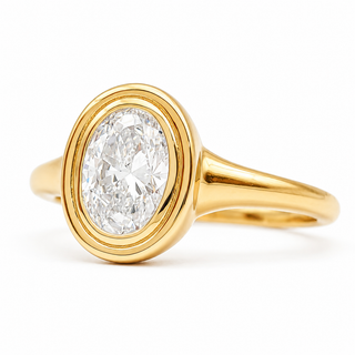 Oval Brilliant Solitaire Ring – Lab Grown Diamond – 14K/18K Gold