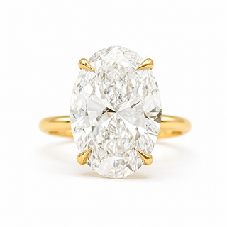 Oval Brilliant Solitaire Ring – Lab Grown Diamond – 14K/18K White Gold