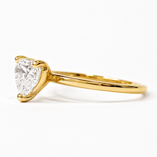 Heart Brilliant Solitaire Ring – Lab-Grown Diamond – 14K/18K Yellow Gold