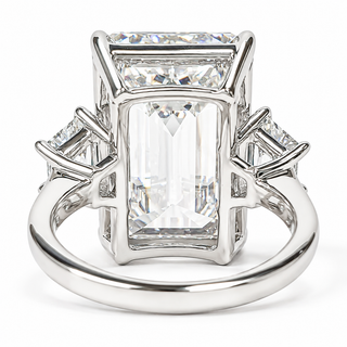 Emerald Cut 8.05 Carat Lab-Grown Diamonds Ring | IGI Certified | 6.22 Gram 18K White Gold