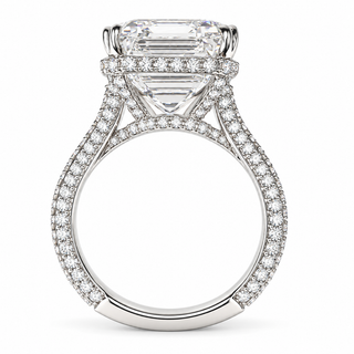 Emerald Cut 11.84 Carat Lab-Grown Diamonds Ring | IGI Certified | 8.22 Gram 18K White Gold