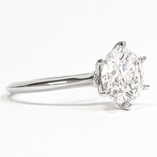Round Brilliant 6 Prong Solitaire Ring – Lab Grown Diamond – 14K/18K White Gold