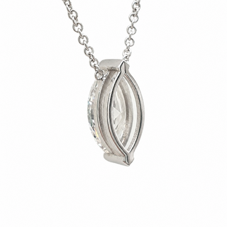 Marquise Brilliant – Lab Grown Diamond – 14K/18K White Gold – Solitaire Necklace