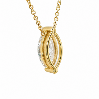 Marquise Brilliant – Lab Grown Diamond – 14K/18K Yellow Gold – Solitaire Necklace