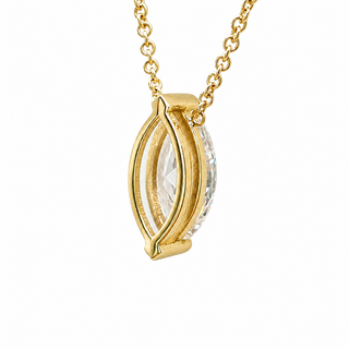 Marquise Brilliant – Lab Grown Diamond – 14K/18K Yellow Gold – Solitaire Necklace