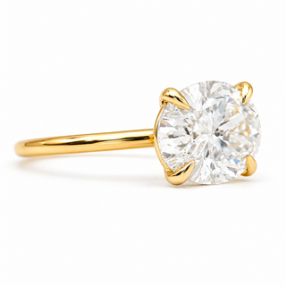 Oval Brilliant Solitaire Ring – Lab Grown Diamond – 14K/18K Yellow Gold