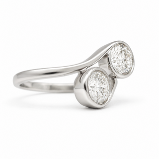 Round Brilliant 2 Stone Ring – Lab Grown Diamond – 14K/18K Gold