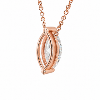 Marquise Brilliant – Lab Grown Diamond – 14K/18K Rose Gold – Solitaire Necklace