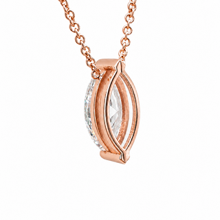Marquise Brilliant – Lab Grown Diamond – 14K/18K Rose Gold – Solitaire Necklace