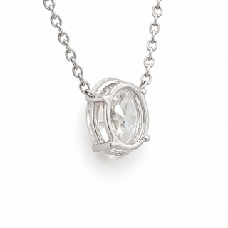 Oval Brilliant – Lab Grown Diamond – 14K/18K White Gold – Solitaire Necklace