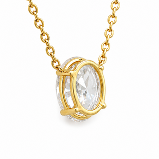 Oval Brilliant – Lab Grown Diamond – 14K/18K Yellow Gold – Solitaire Necklace