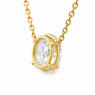 Oval Brilliant – Lab Grown Diamond – 14K/18K Yellow Gold – Solitaire Necklace