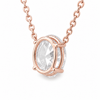 Oval Brilliant – Lab Grown Diamond – 14K/18K Rose Gold – Solitaire Necklace