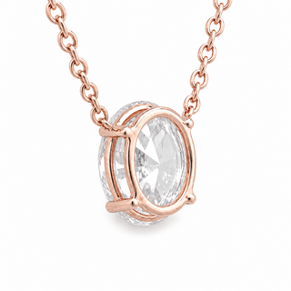 Oval Brilliant – Lab Grown Diamond – 14K/18K Rose Gold – Solitaire Necklace