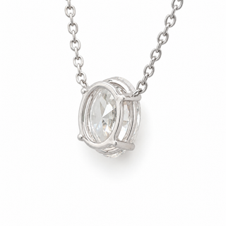 Oval Brilliant – Lab Grown Diamond – 14K/18K White Gold – Solitaire Necklace