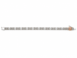 Round And Emerald Cut 32.50 Carat Lab-Grown Diamonds Bracelet | IGI Certified | 22.31 Gram 18K White Gold