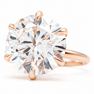 Round Brilliant 6 Prong Solitaire Ring – Lab Grown Diamond – 14K/18K Rose Gold