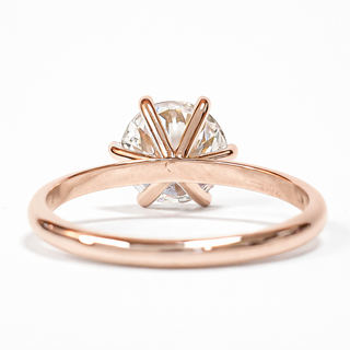 Round Brilliant 6 Prong Solitaire Ring – Lab Grown Diamond – 14K/18K Rose Gold
