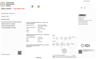 Oval Brilliant Cut 3.00 Carat Lab-Grown Diamonds Fancy Vivid Yellow Earrings | IGI Certified | 3.05 Gram 14K White and Yellow Gold End Date: 08/03/2026
