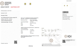Radiant Cut 2.90 Carat Lab-Grown Diamonds Fancy Vivid Yellow Earrings | IGI Certified | 3.06 Gram 14K White and Yellow Gold | End Date: 08/03/2026