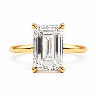 Emerald Cut Solitaire Ring – Lab-Grown Diamond – 14K/18K Gold