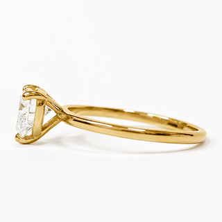 Heart Brilliant Solitaire Ring – Lab-Grown Diamond – 14K/18K Yellow Gold