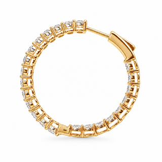 Round Brilliant Hoop Earrings – Lab Grown Diamonds – 14K/18K Gold - 20m"m
