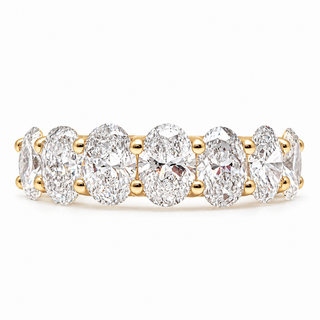 Oval Brilliant 7 Stone Crown Ring – Lab Grown Diamond – 14K/18K Gold