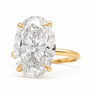Oval Brilliant Solitaire Ring – Lab Grown Diamond – 14K/18K White Gold