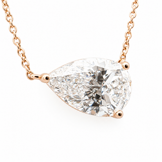Pear Shape – Lab Grown Diamond – 14K/18K Rose Gold – Solitaire Necklace