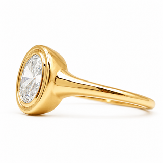 Oval Brilliant Solitaire Ring – Lab Grown Diamond – 14K/18K Gold