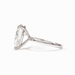 Pear Shape Solitaire Ring – Lab-Grown Diamond – 14K/18K White Gold