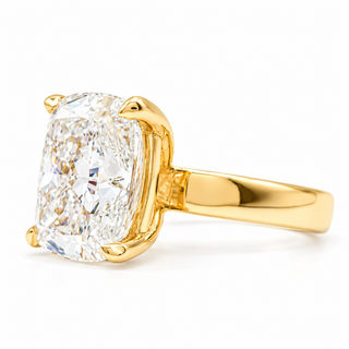 Cushion Brilliant Solitaire Ring – Lab-Grown Diamond – 14K/18K Gold