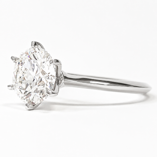 Round Brilliant 6 Prong Solitaire Ring – Lab Grown Diamond – 14K/18K White Gold