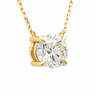 Round Brilliant – Lab Grown Diamond – 14K/18K Yellow Gold – Solitaire Necklace
