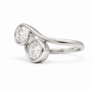Round Brilliant 2 Stone Ring – Lab Grown Diamond – 14K/18K Gold