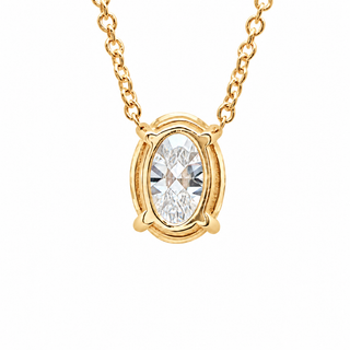 Oval Brilliant – Lab Grown Diamond – 14K Gold – Solitaire Necklace