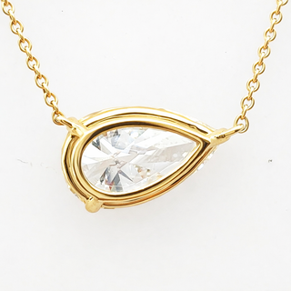 Pear Shape – Lab Grown Diamond – 14K/18K Yellow Gold – Solitaire Necklace