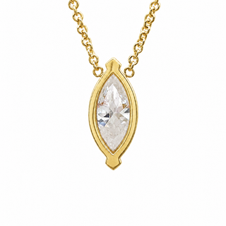Marquise Brilliant – Lab Grown Diamond – 14K/18K Yellow Gold – Solitaire Necklace