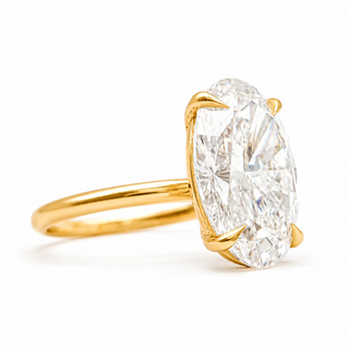 Oval Brilliant Solitaire Ring – Lab Grown Diamond – 14K/18K White Gold