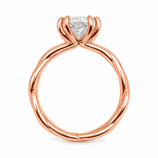Radiant Cut Split Spiral Band Solitaire Ring – Lab Grown Diamond – 14K/18K Gold