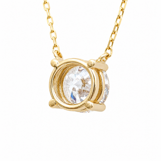 Round Brilliant – Lab Grown Diamond – 14K/18K Yellow Gold – Solitaire Necklace