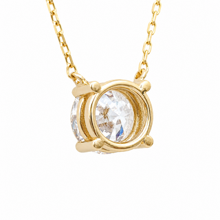 Round Brilliant – Lab Grown Diamond – 14K/18K Yellow Gold – Solitaire Necklace